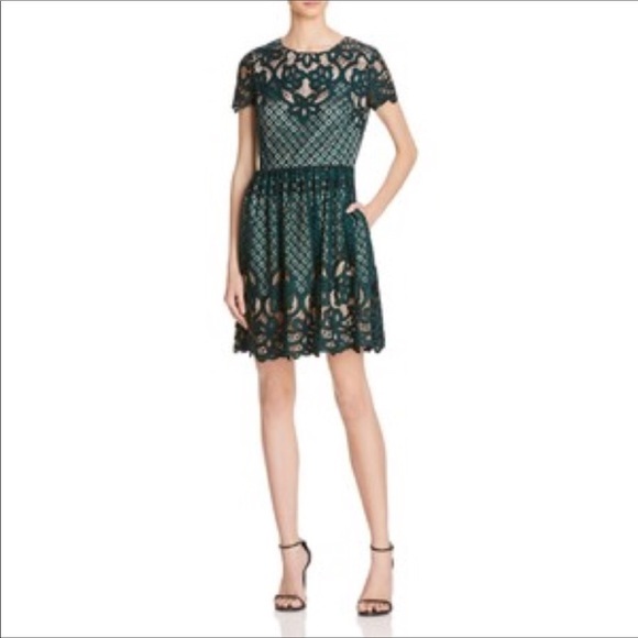 lace pleat cocktail dress eliza j